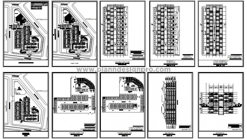 Multi-Level Car Parking CAD Design with Layouts & Sections